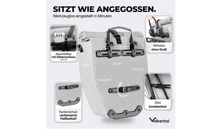 VALKENTAL Gepäckträgertasche ValkBasic Edition 28 Liter